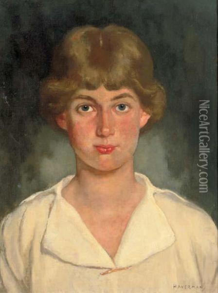 Portrait Of A Woman Oil Painting - Hendrik Johannes Haverman