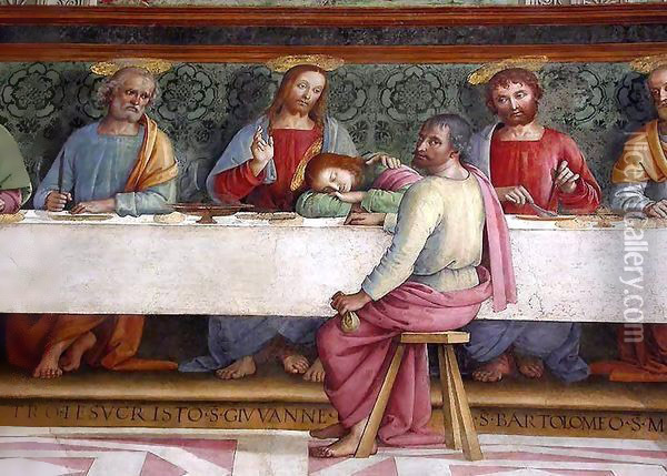 The Last Supper (detail) Oil Painting - Pietro Vannucci Perugino