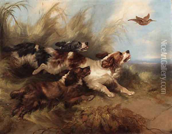 Spaniels putting up Oil Painting - George Armfield