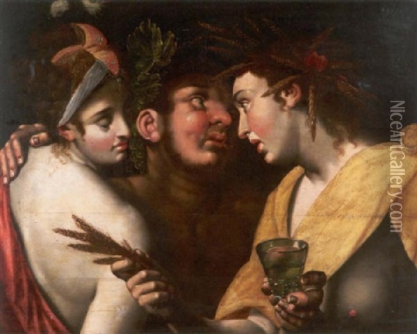 Bacchus Mit Ceres Und Venus Oil Painting - Hans Von Aachen