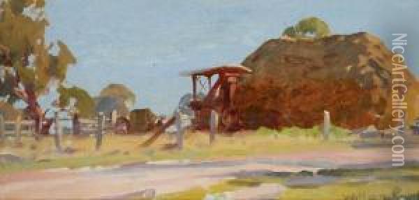 Rowell Haystacks Oil Painting - Will Rowell