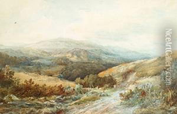 In Mountain Pastures Oil Painting - Albert Pollitt