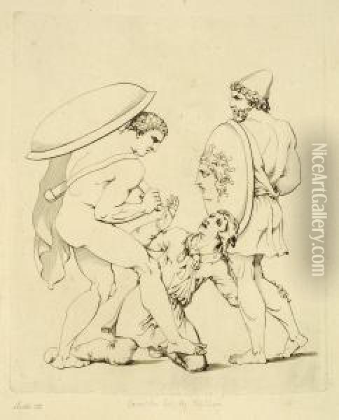 Homer Nach Antiken Gezeichnet Oil Painting - Johann Heinrich Wilhelm Tischbein I