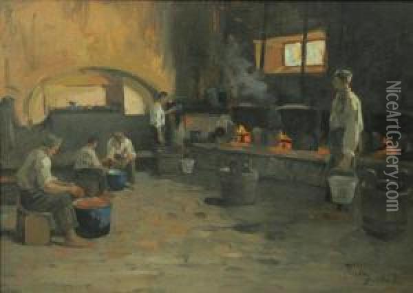 Bucataria Inchisorii Oil Painting - Nicolae Tincu
