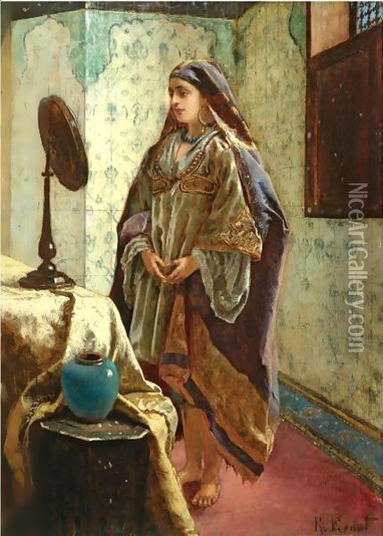 Odalisque In Her Boudoir Oil Painting - Rudolph Ernst