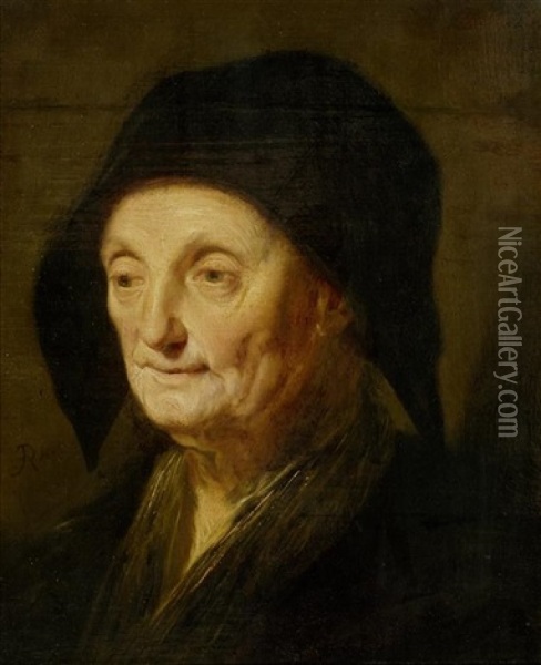 Altere Frau Mit Dunkler Haube Oil Painting - Jacques des Rousseaux