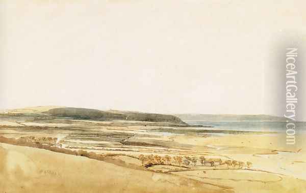 The Taw Estuary, Devon Oil Painting - Thomas Girtin