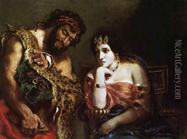 Cleopatra and the Peasant 1838 Oil Painting - Eugene Delacroix