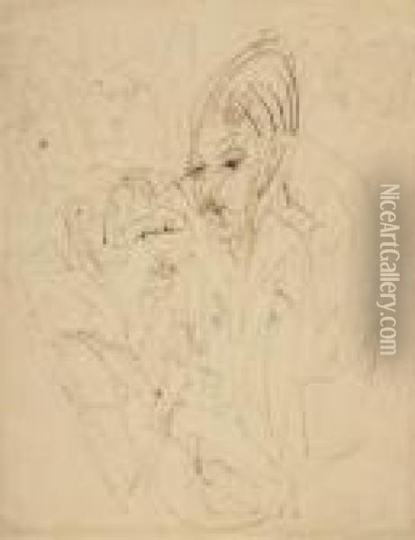 Ein Paar Oil Painting - Ernst Ludwig Kirchner
