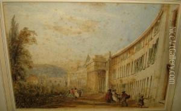 The Crescent And Theatre Royal, Jersey Oil Painting - George Sidney Shepherd