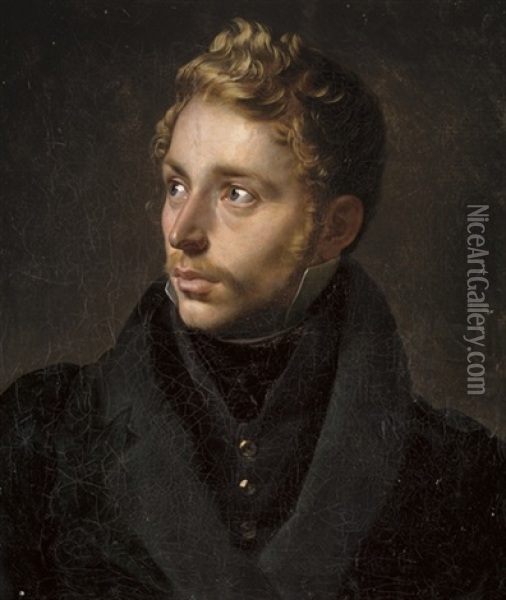Portrait Of Jacques-joseph De Cathelineau (1785-1832) Oil Painting - Anne-Louis Girodet de Roucy-Trioson