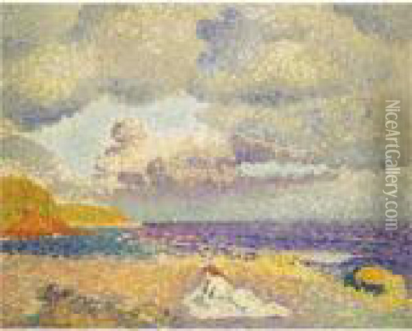 Avant L'orage (la Baigneuse) Oil Painting - Henri Edmond Cross