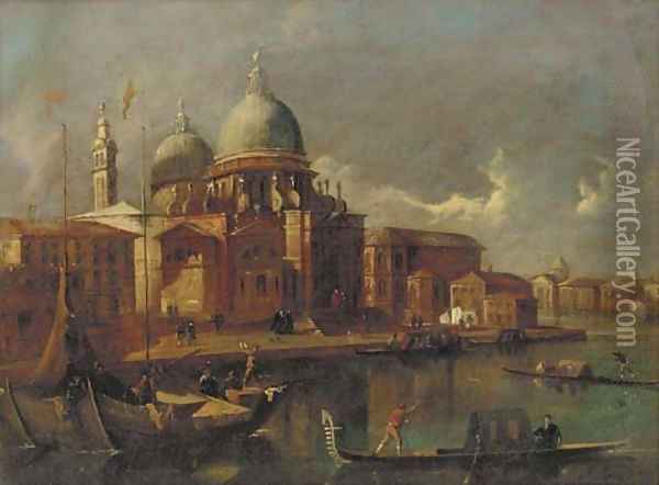 Sante Maria della Salute, Venice, looking west toward the Grand Canal Oil Painting - Michele Marieschi