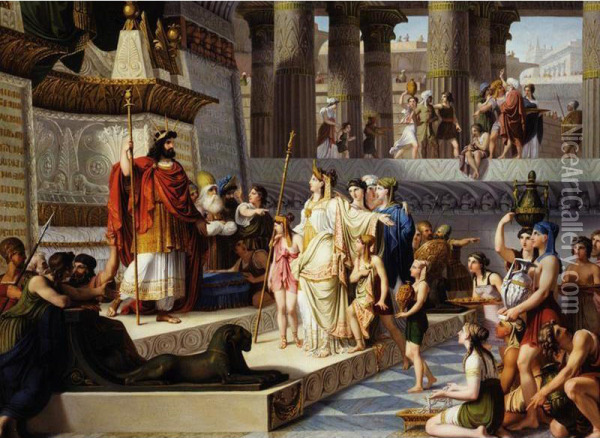 Solomon And The Queen Of Sheba Oil Painting - Giovanni Demin