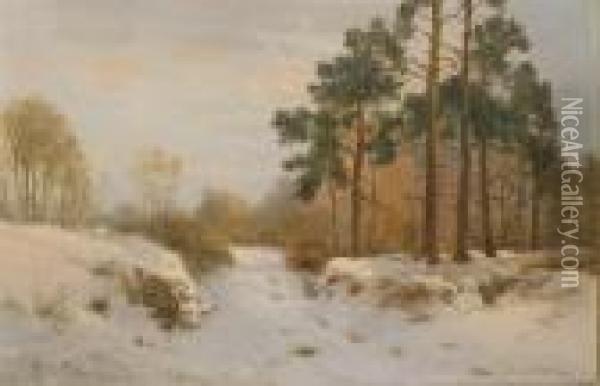 A Winter's Day, The Last Gleam Oil Painting - Joseph Farquharson