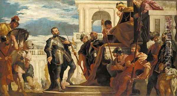 Saint Sebastian before Diocletian Oil Painting - Paolo Veronese (Caliari)
