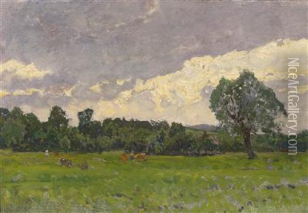 Summer Landscape Oil Painting - Heinrich Tomec