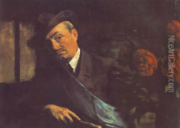 Self portrait 1920 Oil Painting - Istvan Boldizsar