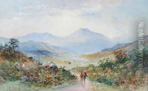 Hiking Down The Path Oil Painting - John Clarkson Uren
