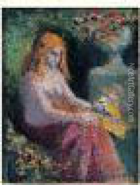 Femme Dans Un Jardin Oil Painting - Maximilien Luce