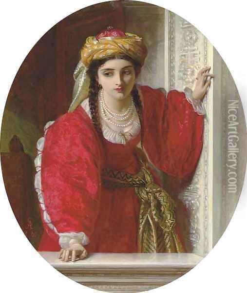 Juliet at her balcony Oil Painting - Abraham Solomon
