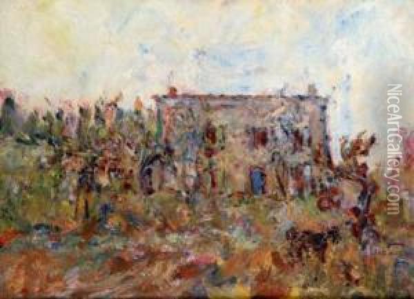 La Maison Dans Les Vignes. Oil Painting - Paul Kron