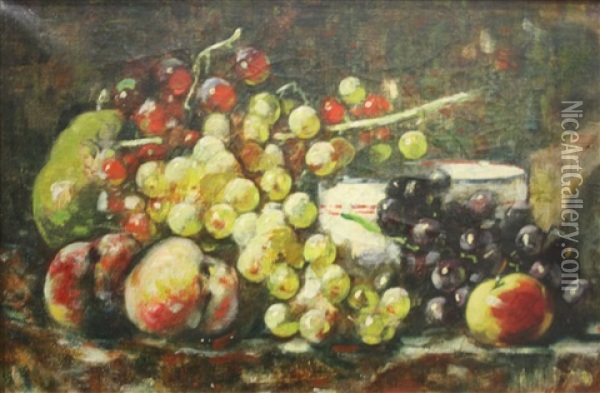 Fruits Et Bol Oil Painting - Francois Vernay