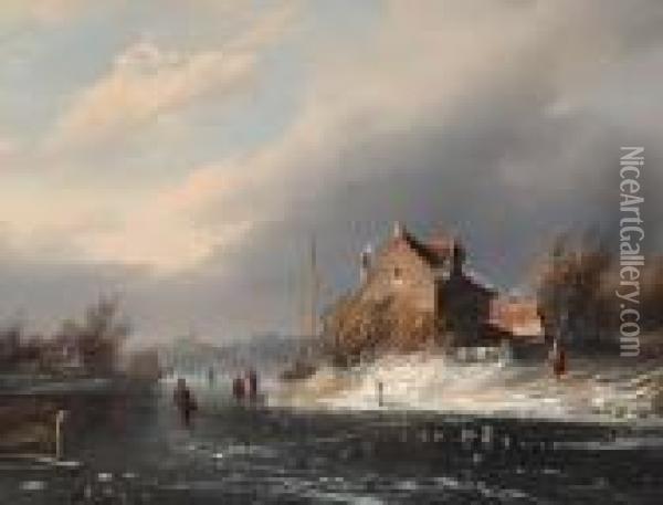 Ice Scape Oil Painting - Lodewijk Johannes Kleijn