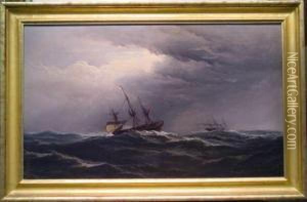 A Gale Oil Painting - James Hamilton