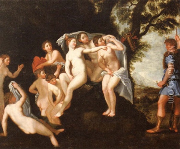 Actaeon Sorprendiendo A Diana Oil Painting - Francesco Albani