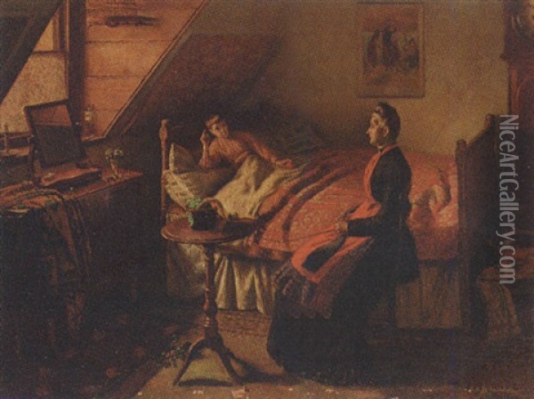 The Bedtime Story Oil Painting - John Saint-Helier Lander