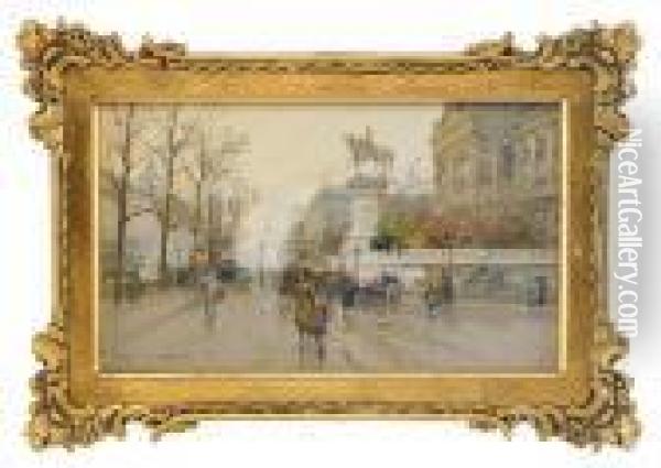 L'hotel De Ville - Paris Oil Painting - Eugene Galien-Laloue