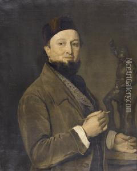 Portrat Des Karl Emanuel Von Tscharner Oil Painting - Johann Friedrich Dietler