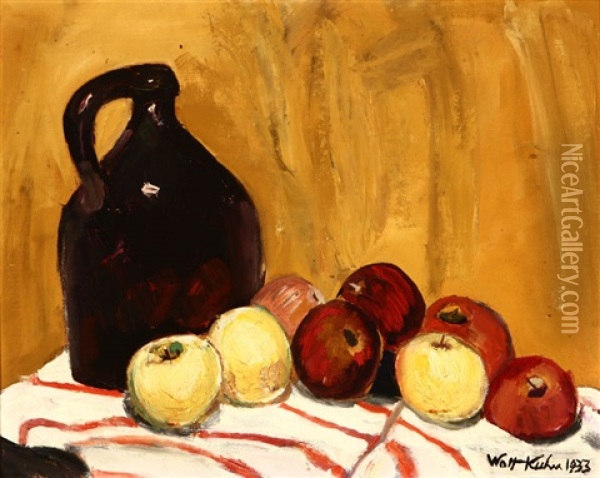 Jug With Apples, Still Life Oil Painting - Walt Kuhn