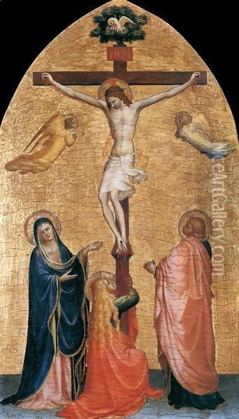 Crucifixion with the Virgin, John the Evangelist, and Mary Magdelene Oil Painting - Angelico Fra