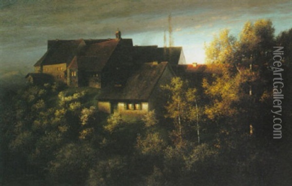 A View Of Zieglerbrau Near Dachau Oil Painting - Paul Wilhelm Keller-Reutlingen