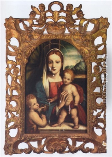 The Madonna And Child With Saint John The Baptist Oil Painting - Benvenuto Tisi da Garofalo