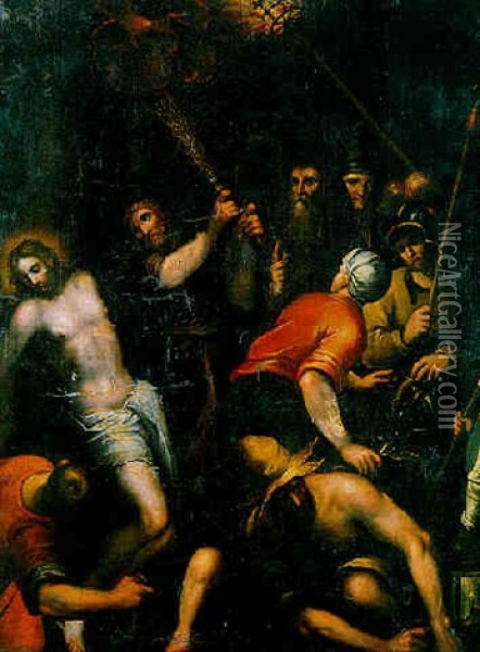Die Geisselung Christi Oil Painting - Jacopo Palma il Giovane