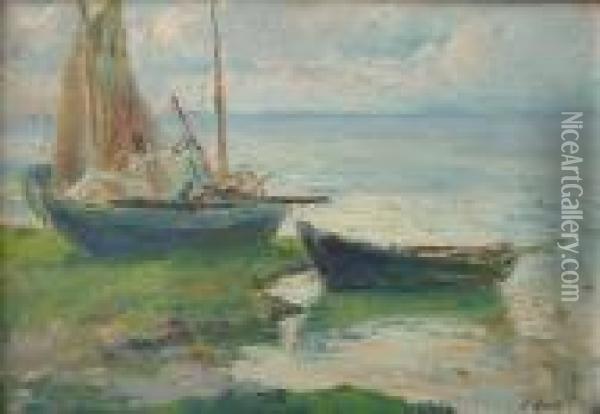 Lodzie W Zatoce W Jastarni Oil Painting - Erno Erb
