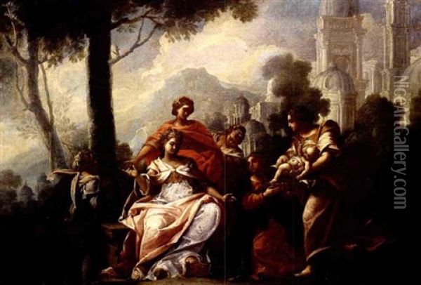 The Finding Of Moses Oil Painting - Giovanni Battista Crosato