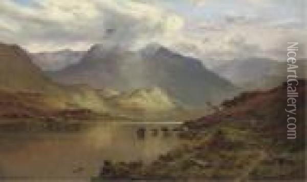 Lochnagar Oil Painting - Alfred de Breanski