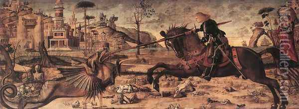 St George and the Dragon 1502 Oil Painting - Vittore Carpaccio