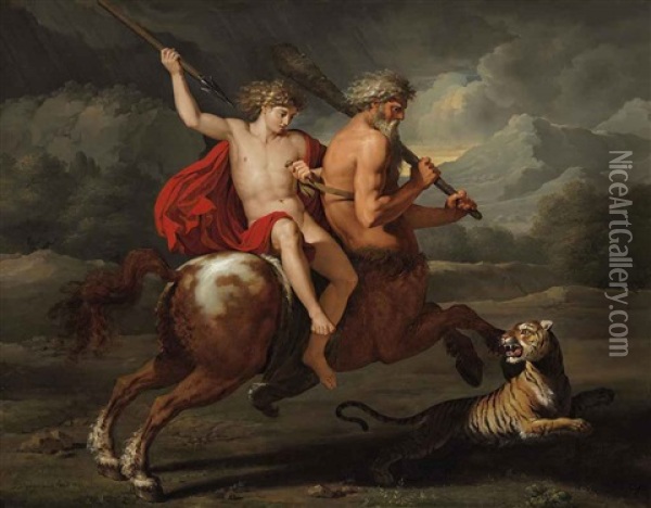The Education Of Achilles Oil Painting - Benigne Gagneraux