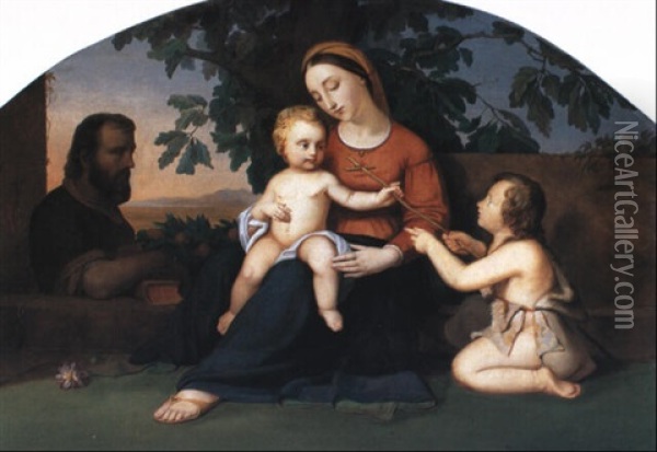 Heilige Familie Oil Painting - Georg Wilhelm Fasel