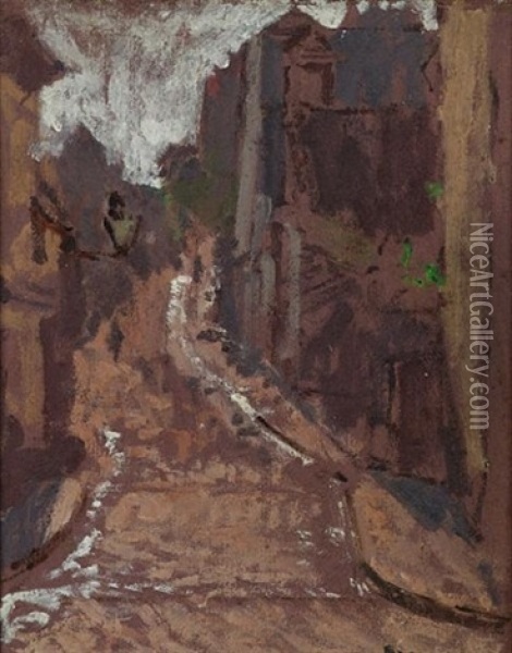 Street Scene, Dieppe Oil Painting - Walter Sickert