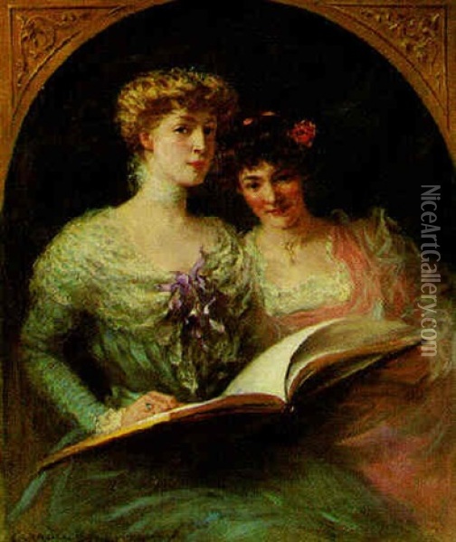 Miss Sophie And Miss Helen Langdon Oil Painting - James Carroll Beckwith