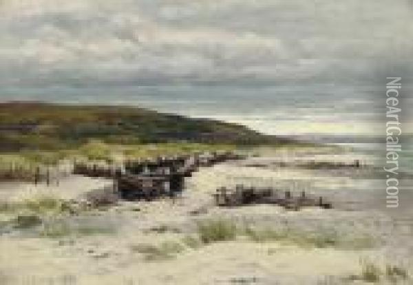 On The Sands, Towyn Oil Painting - Benjamin Williams Leader