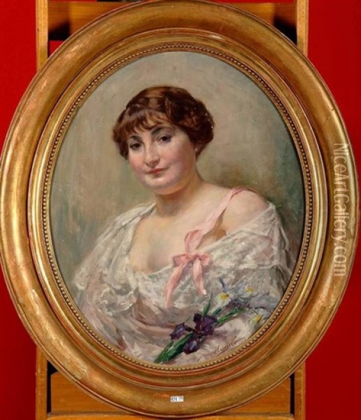 Portrait D'une Dame De Qualite Oil Painting - Jean Mayne