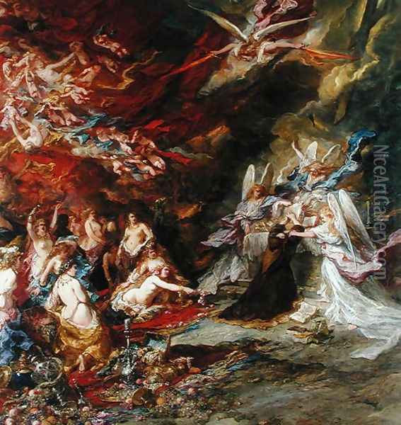 The Temptation of St Anthony Oil Painting - Eugene Isabey