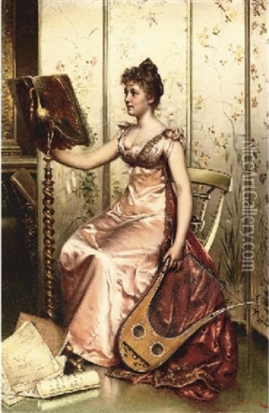 The Recital Oil Painting - Charles Soulacroix